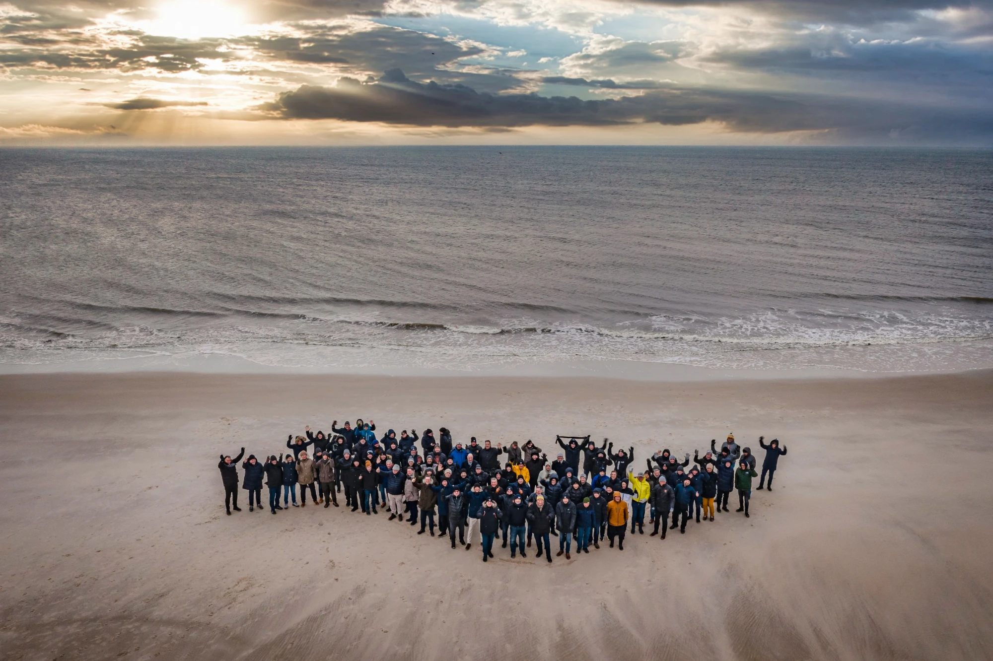 Eventfotografie Sylt – Strandformation bei Abendlicht