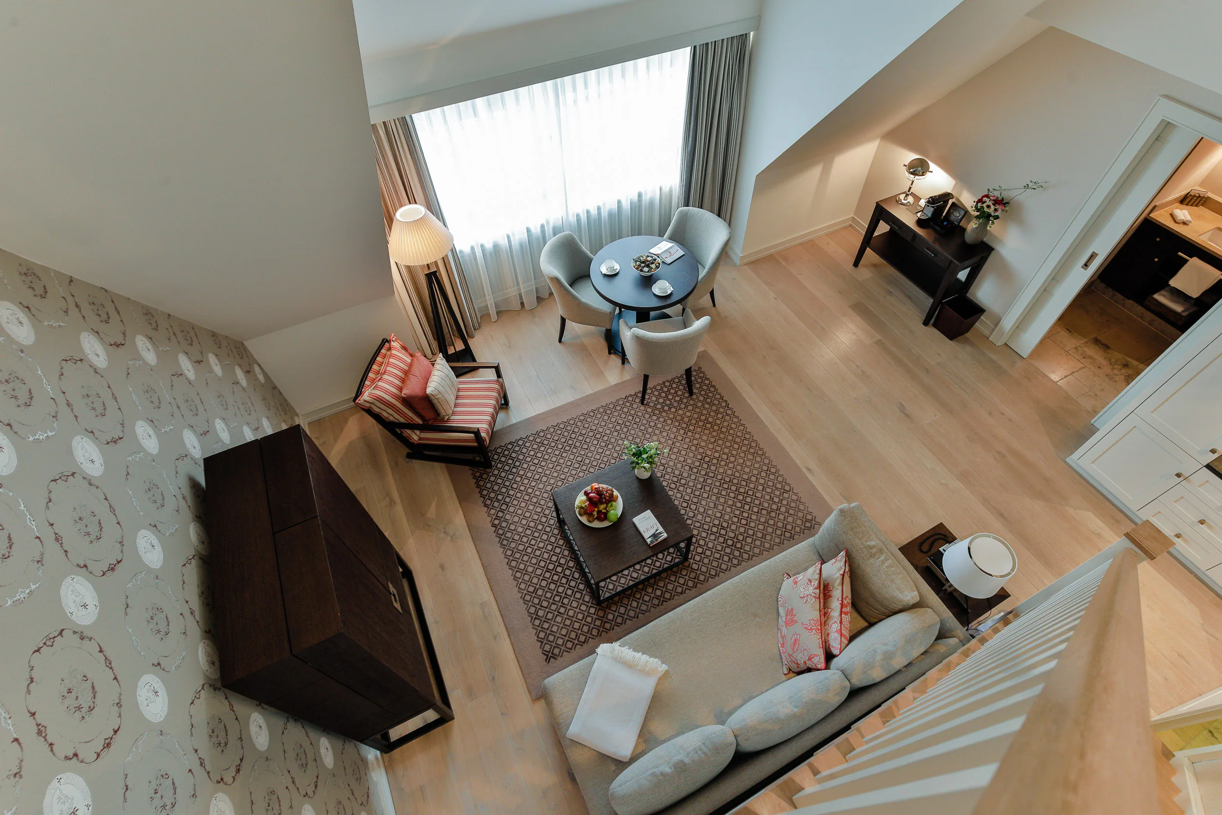 Wohnraum von oben – Ferienhaus Sylt